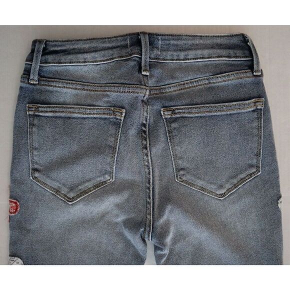 Driftwood x FP Sz 24 Med. Wash Farrah American Bandstand Embroidered Jeans - Picture 4 of 11